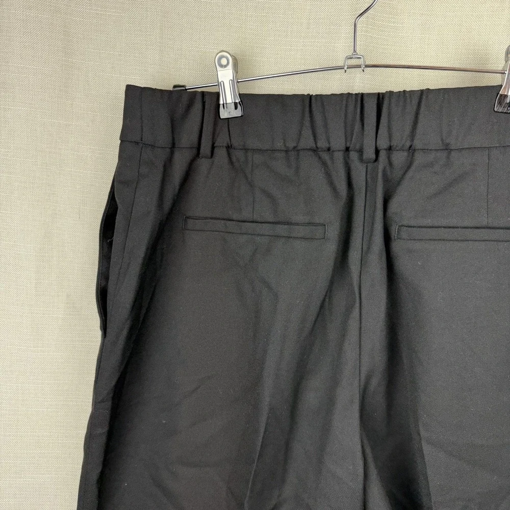 Madewell Dress Pants Womens 10 Black Slouchy Straight Twill Pull‎ On Work Office